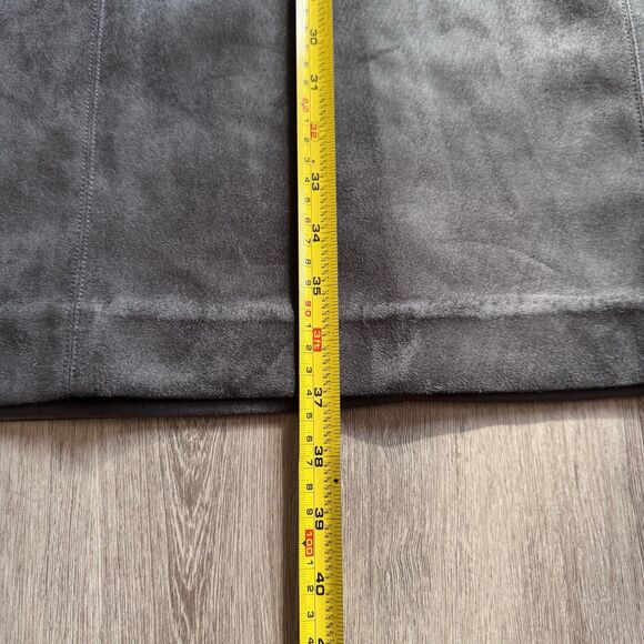 NWT Ann Taylor Dress Sz 8 Gray Faux Suede Mock Neck Short Sleeve Sheath MP $159 - Picture 9 of 15